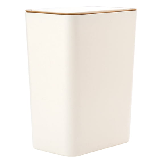 Aihimol Portable and Convenient Plastic Garbage Container Bin with Press top Lid, White,Beige,Gray,Plastic Garbage Bin,Wastebasket for Home,Kitchen,Bathroom,Garage