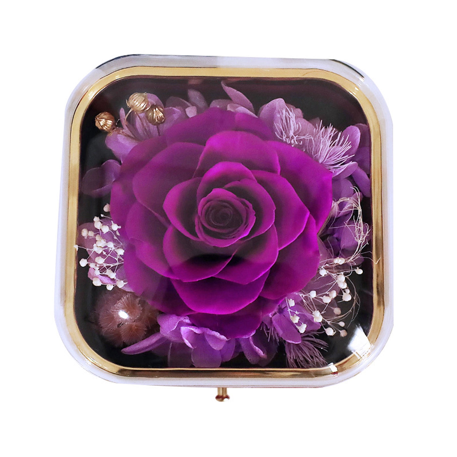 Aihimol Rose Gift Box Eternal Rose Flower in Jewelry Box, Necklace