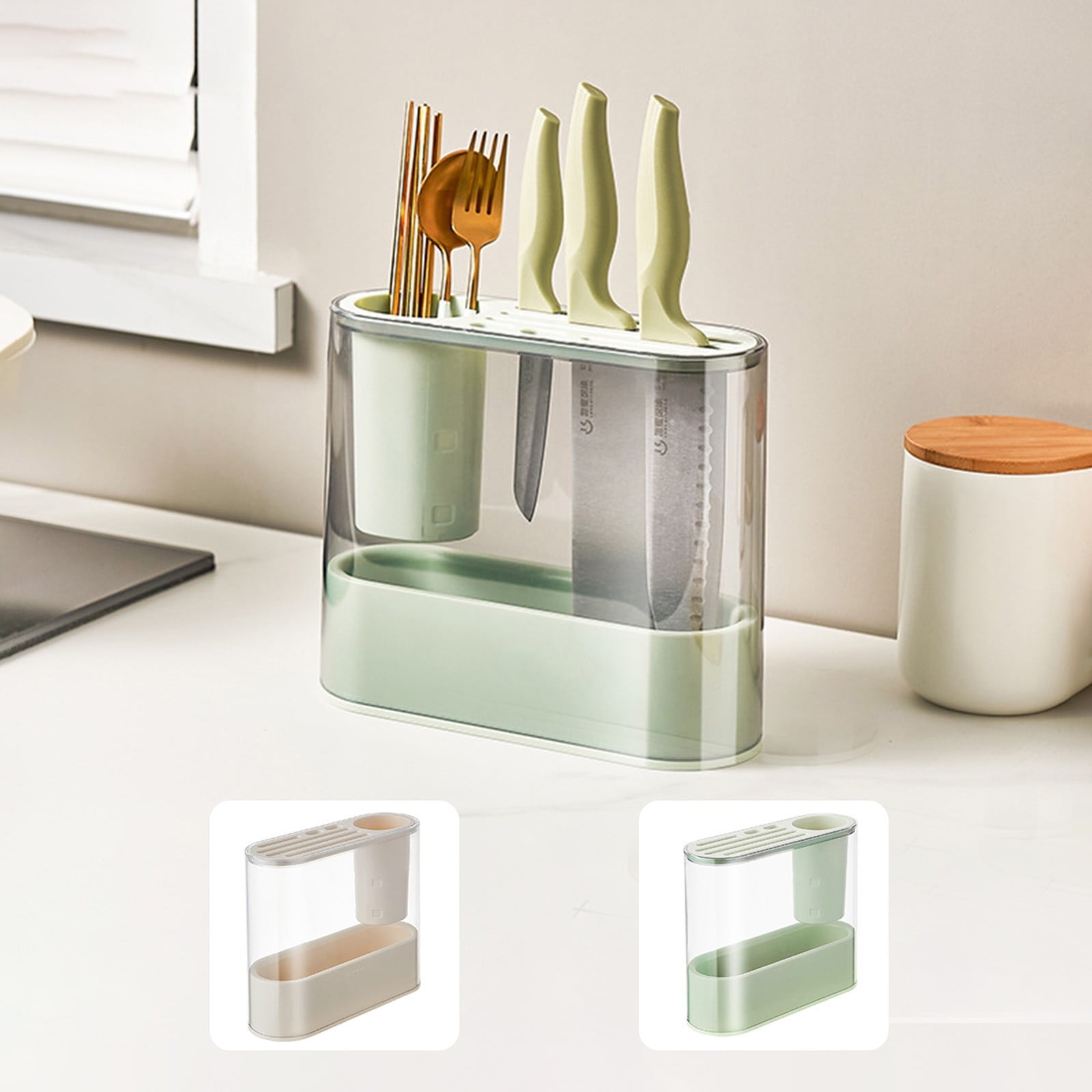 Aihimol Slot Clear Knife Block Without Knives,Kitchen Knife Holder