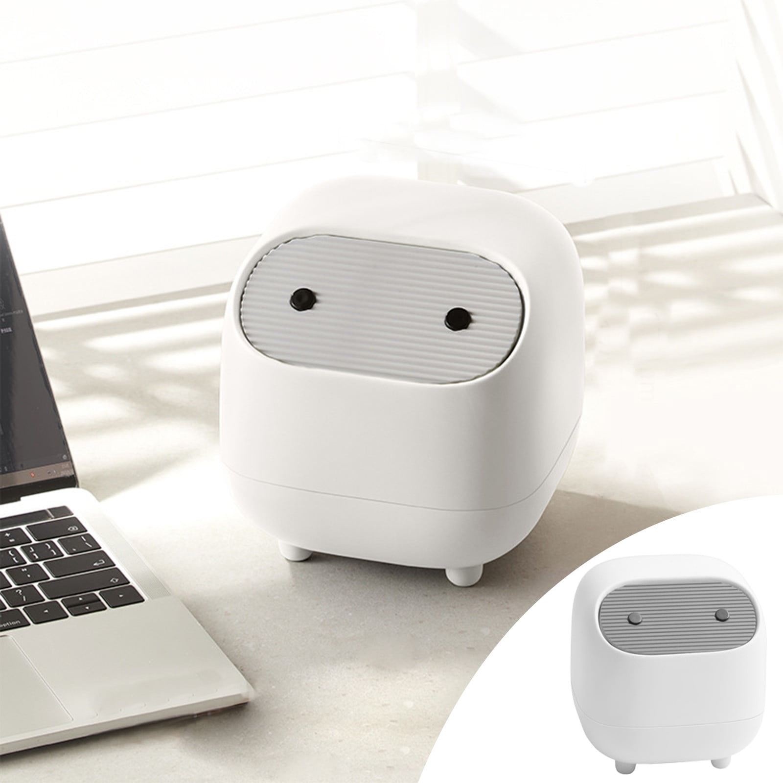 Aihimol Small Desktop Trash Can with Lid for Desk Trash Cans Cute Mini