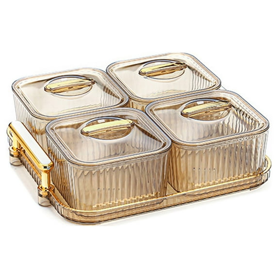 Aihimol Snack Serving Tray Gift Box Fruit Tray Clear Snack Display Tray Candy Snack Tray Nut and Dried Fruit Storage Box Snack Tray for Kitchen and Party Food and Pantry Organization
