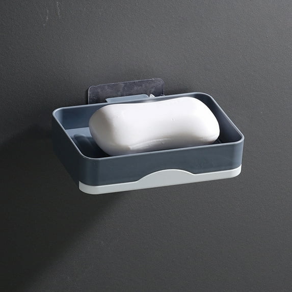 Aihimol Soap Holder 1-Layer Self-Adhesive Soap Dish Wall Mounted Rotatable Soap Holder Box Storage For Bathroom Kitchen
