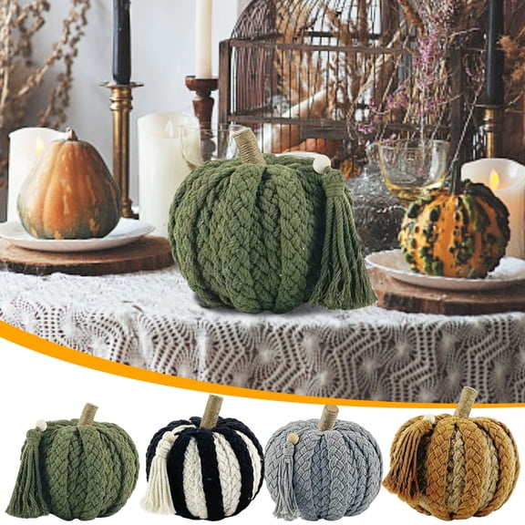 Aihimol Velvet Pumpkin Fall Decoration Props,Thanksgiving Filled Knitted Fabric Pumpkin Decor,8 Inch 3D Super Soft Exquisite Hand Woven Pumpkin Decor,Thanksgiving Fall Decoration
