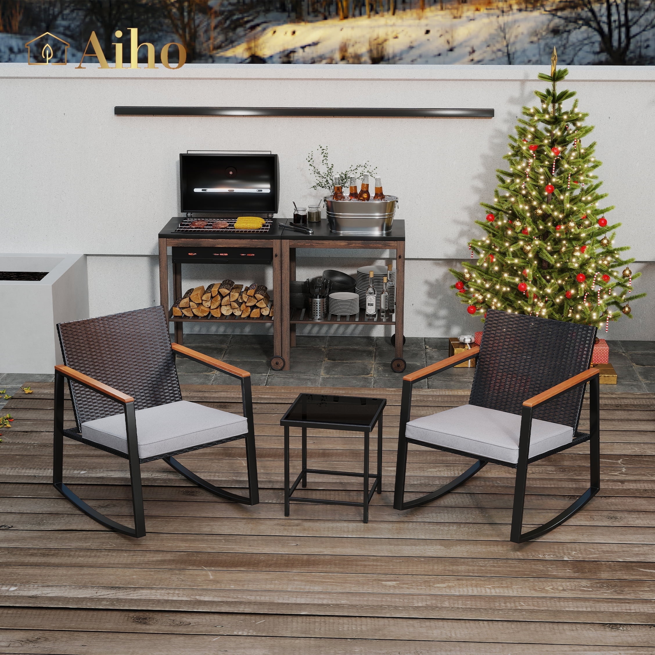 Grand resort river oak 3 piece woven bistro set hotsell