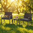 thumbnail image 1 of Aiho 3-Piece Rattan Rocking Set–Outdoor Patio Conversation Furniture with Coffee Table for Balcony, Garden, Backyard, or Poolside (Black), 1 of 7