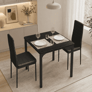 Aiho 3 Pieces Dining Table Set for 2 - Gray