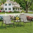 thumbnail image 1 of Aiho 3 Pieces Patio Furniture Set,Textilene Modern Conversation Set with Tea Table for Home,Lawn,Balcony and Bistro - Gray, 1 of 6