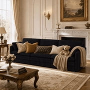 Aiho Cloud Like Comfort Sofa,Double?Layer High?Resilience Memory Foam Cushion,Removable Zippered Cover with 2 Pillows for Living Room, Bedroom, Apartment & Small Family,Black