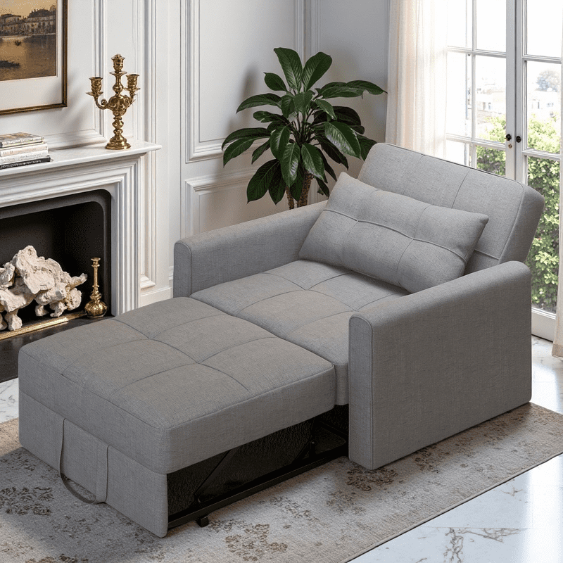 Aiho Single Couch Futon, 3 in 1 Convertible Sleeper Sofa Bed for Living ...