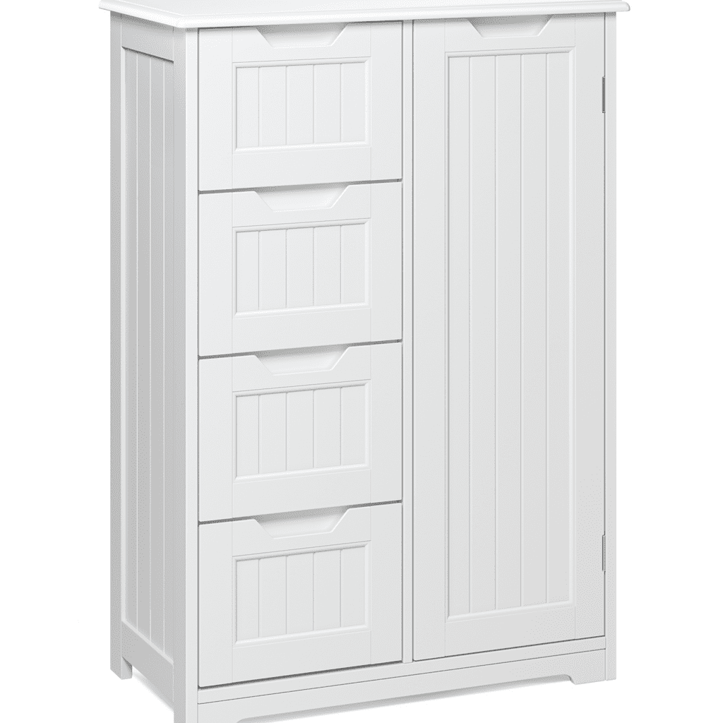 Aiho 33.5 "H Wooden Storage with 4 Drawers, a cupboard and