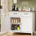 thumbnail image 1 of Aiho 35" Coffee Bar Cabinet, Sideboard Buffet Cabinet with 2 Drawers, Adjustable Shelf, 2 Doors, for Kitchen, Living Room - White+Gray, 1 of 11