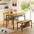thumbnail image 1 of Aiho 4 Piece Dining Table with 2 Chairs and Bench for Kitchen, Small Space, Retro, 1 of 11