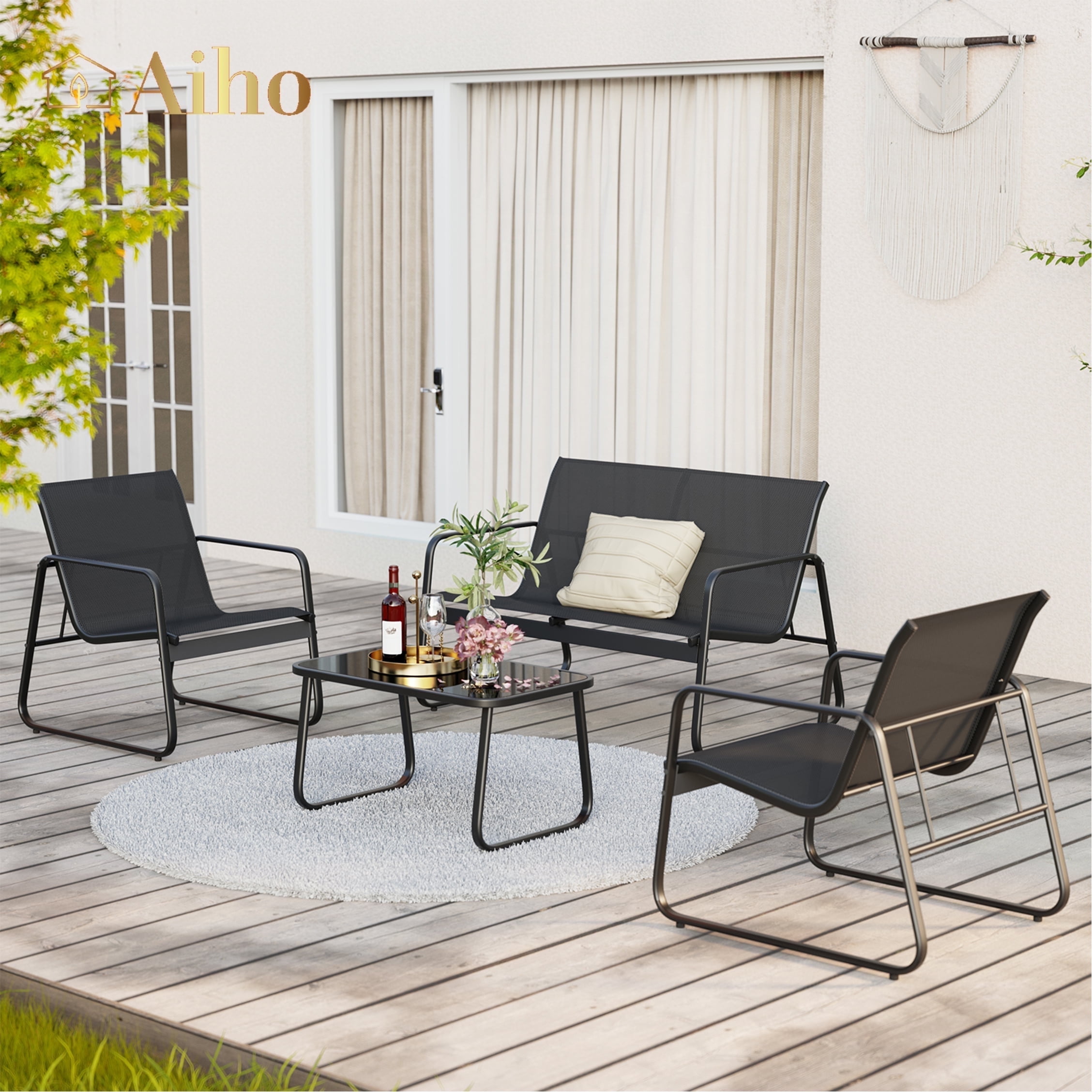 Outdoor Furniture Outsunny 4-Piece Patio Furniture Set With