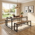 thumbnail image 1 of Aiho 3-Piece Dining Table Set - Industrial Kitchen Table & Chairs with Stain-Resistant Oak Top, Space Saving Design for Small Homes, Gray, 1 of 6