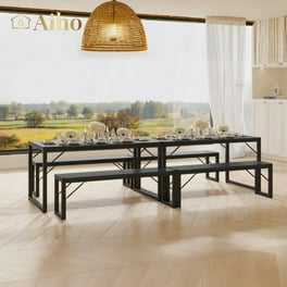 EUROCO 76.9 7PCS Extendable Dining Table Set for 6 8 Wood Dining Room Table Set with Removable Leaf and 6 Upholstered Armchairs Kitchen Table Set for 6 Walmart