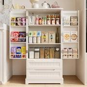 Aiho 47" H Kitchen Pantry Cabinet with 2 Doors and 2 Drawers, Solid & Sturdy, Storage Cabinet for Entryway, Kitchen - White