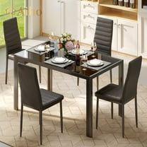 Aiho 5-Piece Kitchen Dining Table Set for 4 for Dining Room, Black
