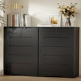 thumbnail image 1 of Aiho 6-Drawer Dresser for Bedroom, Wood Drawer Chest Storage Cabinet for Living Room, Hallway, Entryway, Home Office - Black, 1 of 9