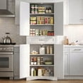 thumbnail image 1 of Aiho Storage Cabinet with Drawer, Freestanding Floor Cabinet with Doors, 28.5 x15.3 x70.8 Inches, Adjustable Shelf, for Kitchen, Bathroom, Living Room - White, 1 of 7