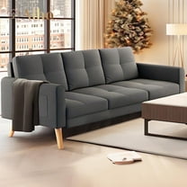 Aiho 67" L Modern Loveseat Sofa, Sofa with 3 Comfortable Pillows for Apartment, Dorm Room, Office, Bedroom - Deep Gray