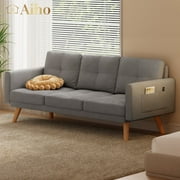 Aiho 67" W Modern Loveseat Sofa, Sofa with 3 Comfortable Pillows for Apartment, Dorm Room, Office, Bedroom - Light Gray