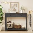 thumbnail image 1 of Aiho Console Table 39" With Drawers, Wood Entryway Table Hallway Table with Open Storage, Sofa Table for Living Room, Foyer and Corridor - Black, 1 of 11