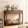 thumbnail image 1 of Aiho Console Table 39" with Drawers, Wood Entryway Table Hallway Table with Open Storage, Sofa Table for Living Room, Foyer and Corridor - Retro, 1 of 9