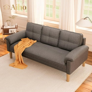 Aiho Convertible Sofa Couch with Thickend Armrest ,3 Seater Sofa for Living Room,Gray