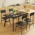 thumbnail image 1 of Modern 5-Piece Dining Set, Kitchen Table & 4 PU Leather Chairs, Comfort Seating for 4, Perfect for Small Spaces & Apartments, Black, 1 of 7