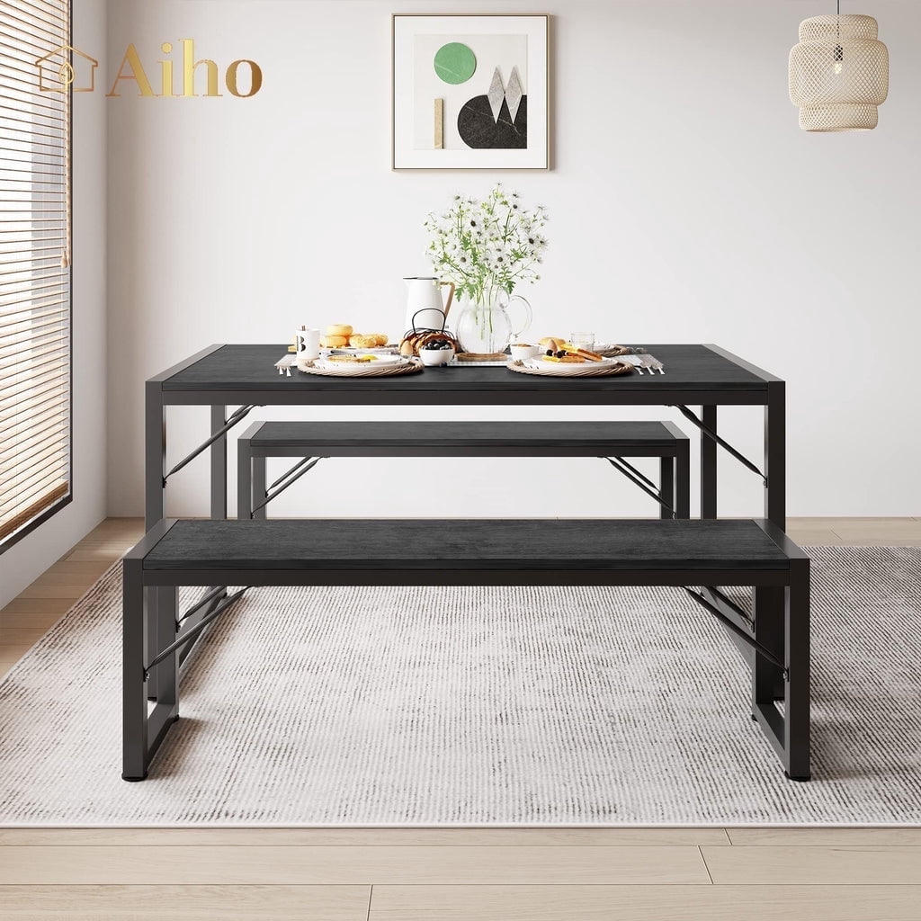 Aiho 4-Seater Dining Table Set, Diner Style Furniture: Small Kitchen ...