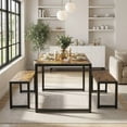 thumbnail image 1 of Aiho 25.6" Compact Dining Table Set for 2 w/2 Stools - Space-Saving Metal Frame & Wood Top for Small Kitchens, Breakfast Nook - Retro, 1 of 6