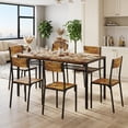 thumbnail image 1 of Aiho Dining Table Set for 6, 7-Piece Kitchen Table Set with 6 Chairs & Storage Shelf for Kitchen, Dining Room - Retro, 1 of 10