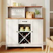 Aiho Farmhouse Bar Storage Cabinet withDrawer and Adjustable Shelves for Dining Room, Retro