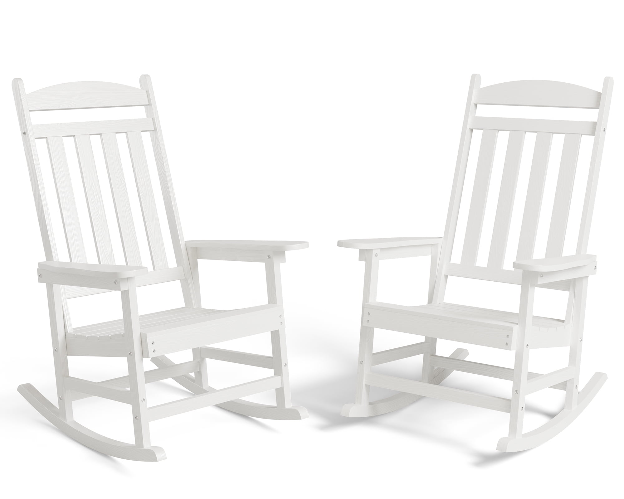 Aiho Comfortable Foldable Plastic Adirondack Chair with Cup Holder, Black