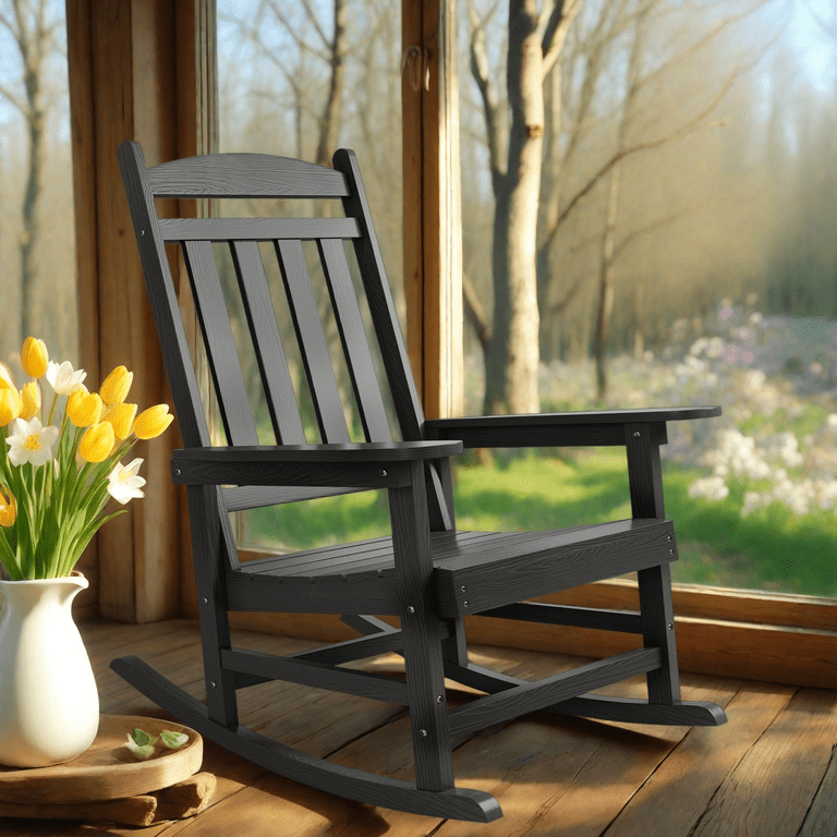 Foldable Chairs High Back Adirondack Chairs Buy Black POLYWOOD