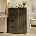 thumbnail image 1 of Aiho Freestanding Bathroom Storage Cabinet with 4 Drawers and 1 Cupboard - Dark Brown, 1 of 11