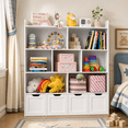 thumbnail image 1 of Aiho Kids Bookcase,Children's Book Shelf, 4 Drawers with wheels for Storage,Toddler Bookshelf for Nursery,Kids Rooms - White, 1 of 12