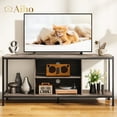 thumbnail image 1 of Aiho Mid-Century Wooden TV Stand for TVs up to 65" with Open Storage Shelves and Metal Frame - Gray, 1 of 11