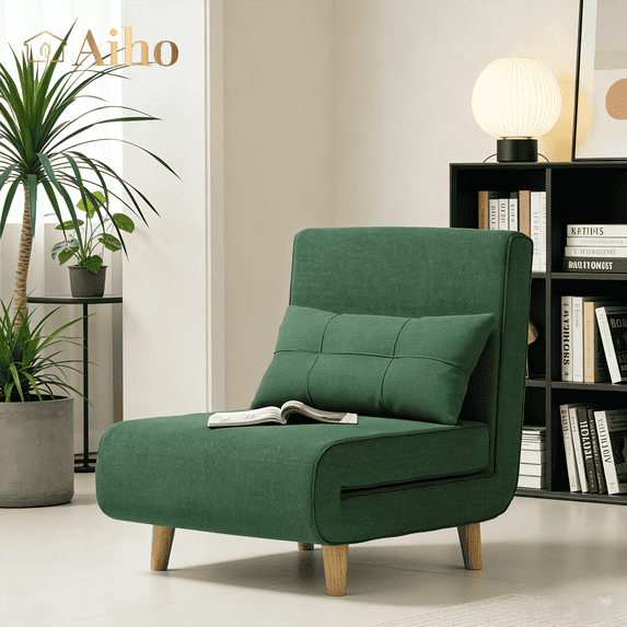 3 in 1 Convertible Sofa Bed, Aiho sleeper Chair Bed with Adjustable Backrest, Perfect for Living Room, Bedroom, Small space, Green