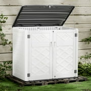 Aiho Outdoor Storage Shed 38 Cubic Feet Garden Storage Oversized WeatherProof Storage box, White