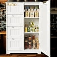thumbnail image 1 of Aiho Pantry Storage Cabinet, 33" Wood Kitchen Pantry Storage Cabinet with 4 Drawers, 1 Door and 3 Shelves for Dining Room, Bedroom - White, 1 of 11