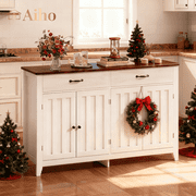 Aiho Sideboard Buffet Cabinet, Modern Coffee Bar Cabinet with 2 Drawers & 4 Doors, Perfect for Kitchen, Dining Room, Retro