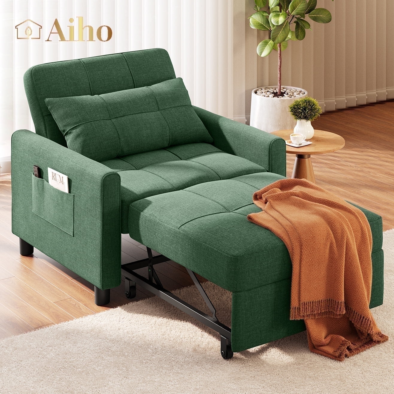 3 in 1 Convertible Sofa Bed Chair for Living Room Aiho Sleeper Sofa Bed for Living Room Dark Gray