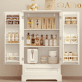 thumbnail image 1 of Aiho Storage Cabinet with 2 Doors & 1 Drawer, Pantry Cabinet for Kitchen, Studio, Living Room - White, 1 of 5
