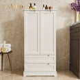 thumbnail image 1 of Aiho Storage Cabinet with 2 Doors & 2 Drawer, Pantry Cabinet for Kitchen, Studio, Living Room - White, 1 of 9