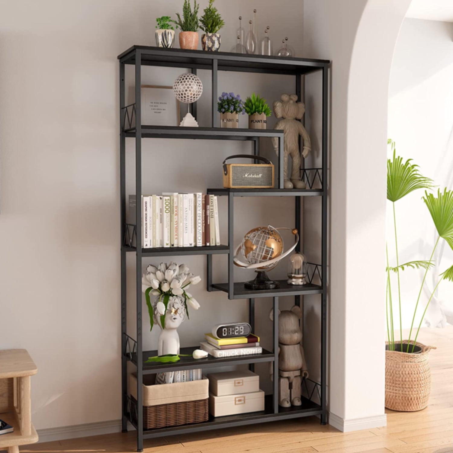 Black cheap metal etagere