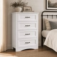 thumbnail image 1 of Aiho White Dresser with 4 Drawers, Vertical Storage Dresser for Bedroom, Hallway, Entryway, Closet Organizer, Nightstand Bedside Table Furniture, 1 of 11