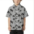 thumbnail image 1 of Aihuaihua 3t Shirts Boys Floral Print Short Sleeve Button Down Casual Dress Tops Summer Collared Shirts for Boys Grey,150, 1 of 3