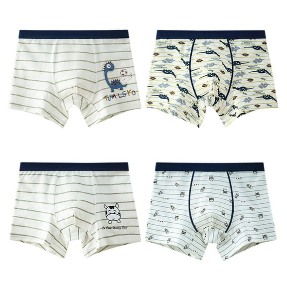 Aihuaihua 5T Underwear Boys Shorts Soft Cotton Dinosaur Cartoon Baby Toddler 4 Pack Underwear for Kids Boy Light Pink,4-5Y