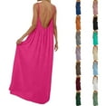thumbnail image 1 of Aihuaihua Backless Dresses for Women, Summer Sleeveless Backless Cami Dresses Spaghetti Strap Flowy Dress Long Sundress Maxi Dress with Back Tie, 1 of 8